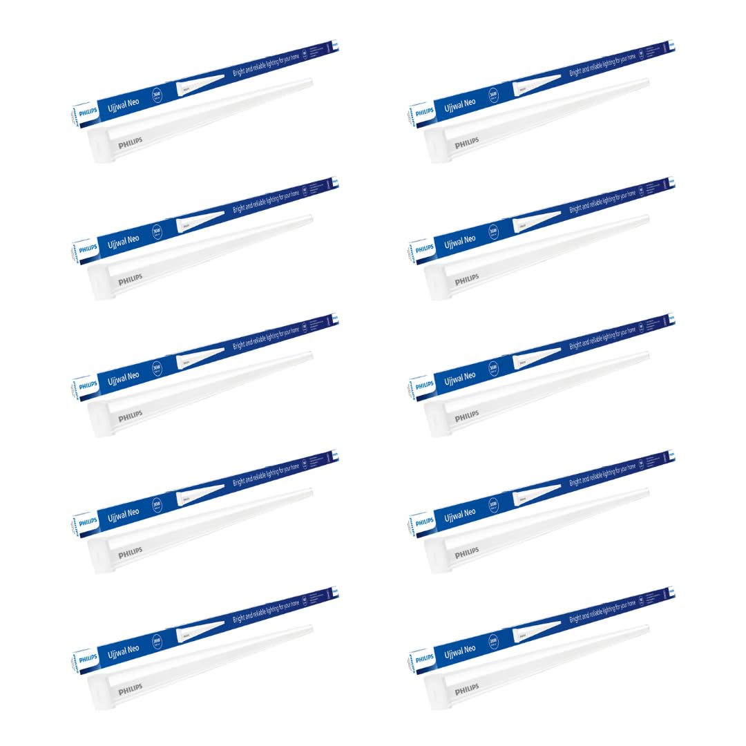 Philips 36 W LED Tubelight | Ujjawal Neo LED Tubelight for Home & Hall, Colour : Cool Day Light, Pack Of 10