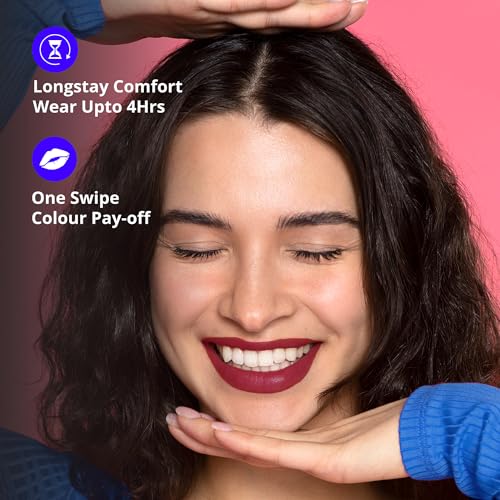 Image of Blue Heaven Get Matte Lipstick, Long Lasting, Light Weight Lipsticks for Women, Moisturizing Matte Lipstick for Women - 203M, 4g