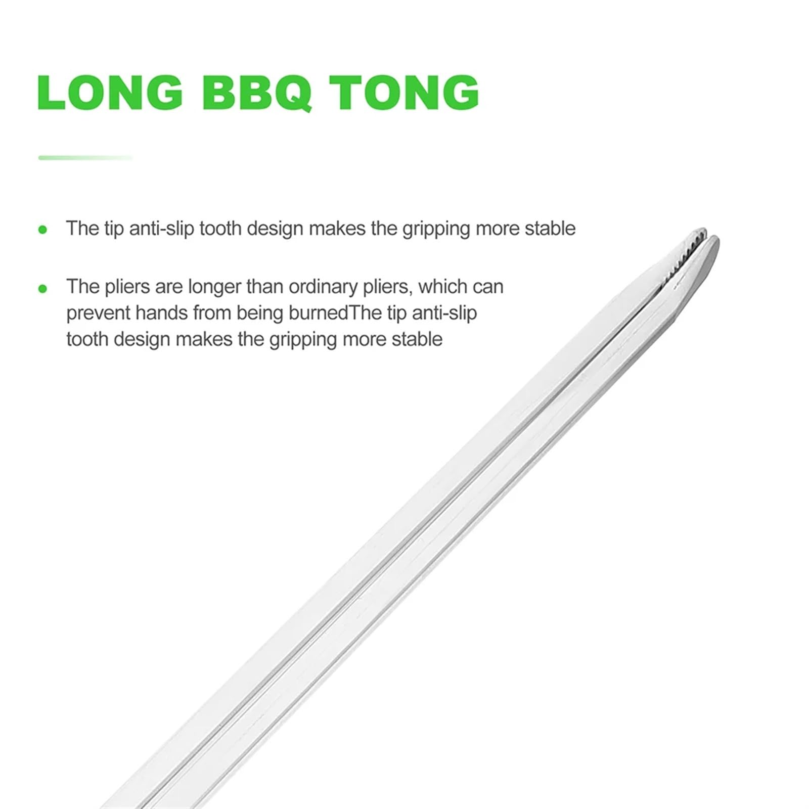 Pinza Raccogli Oggetti Pinze in carbonio Strumenti for pinze for carbone for barbecue Abbina pinze for legna da ardere Pinza for impugnatura for clip for carbone in acciaio inossidabile(53X10.5X0.5CM)