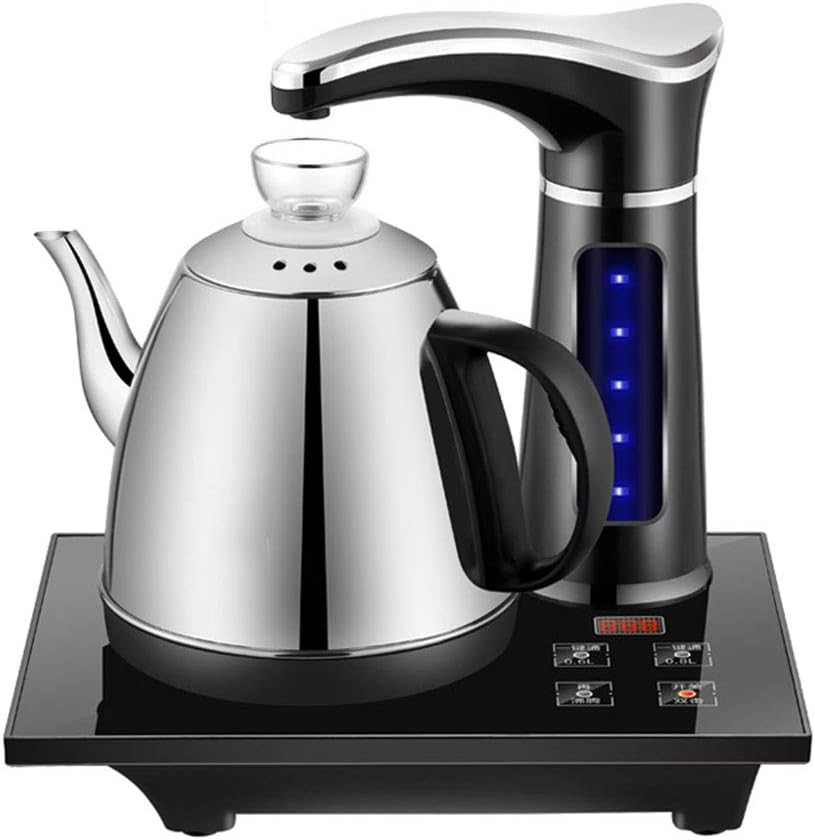 QAQWER Electric Fully Automatic Kettle Teapot Set 0.8L Stainless Steel Safety Auto-Off Water Dispenser Samovar Pumping Stove Household,Black