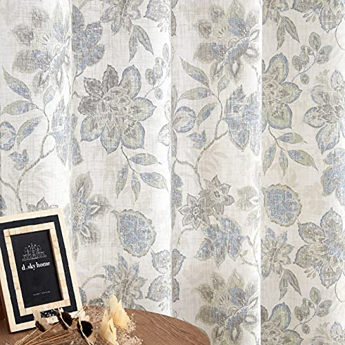 Central Park Floral Botanical Light Filtering Curtain Panel with Green