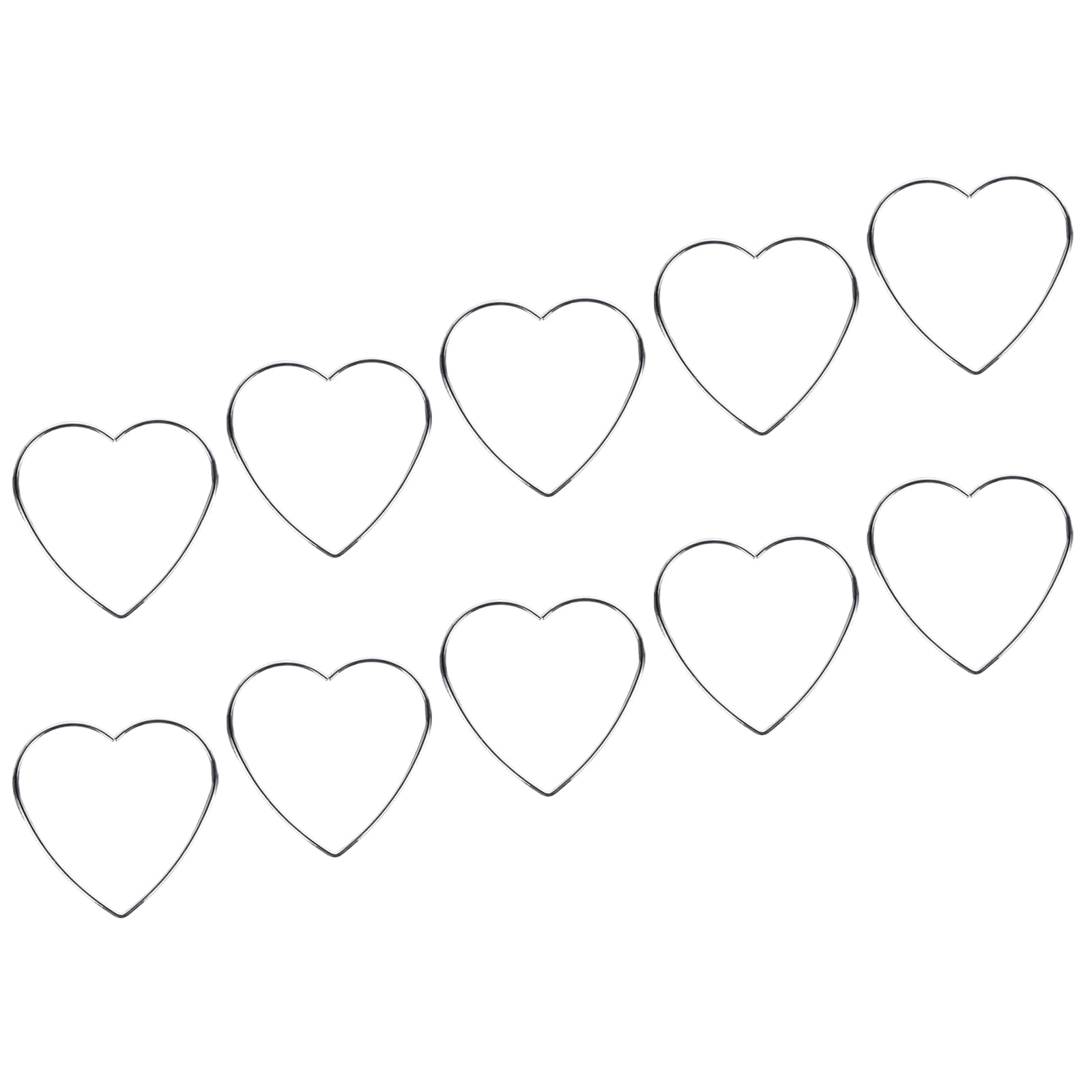 10Pcs Welded Metal Heart Rings for Dream Catchers and Festives Home Decorations Dreamcatchers Hoops Heart Molded Iron Rings