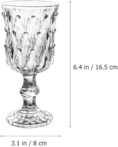 Miniatura 6 de Yardwe Vasos antiguos de cristal transparente, copa de vino tinto, tallo de cristal, taza de vino, elegante vaso de vidrio para el hogar, bar, boda,