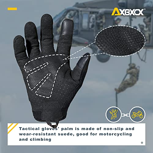 Axbxcx Breathable Flexible Touch Screen Full Finger Motorcycles Gloves For Men Running Airsoft Paintball Driving Atv Motocross Black Xl #TOP1