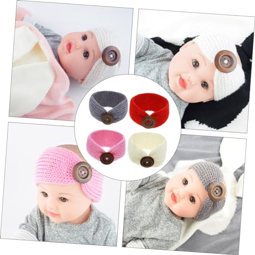 Hohopeti 4 Peças Faixa De Cabeça De Malha De Bebê De Crochê Para Crianças Faixas De Cabelo De Crochê