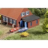 1 Stück Auhagen Bootshaus mit Slipanlage, MINIATURE_TOY_BUILDING, Bootshaus, All Ages, Unisex, Kinder ab 8 Jahren