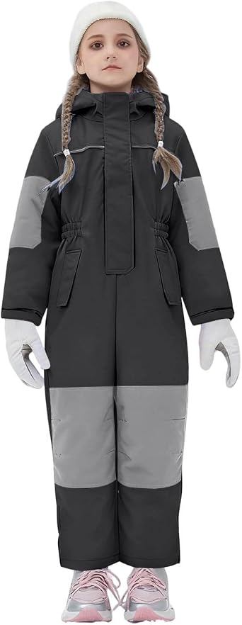 Kids Snow Suit One Piece Snowsuit Girls Boys Waterproof Windproof Winter Ski Suits Outdoor Snow Ski Insulated Pants