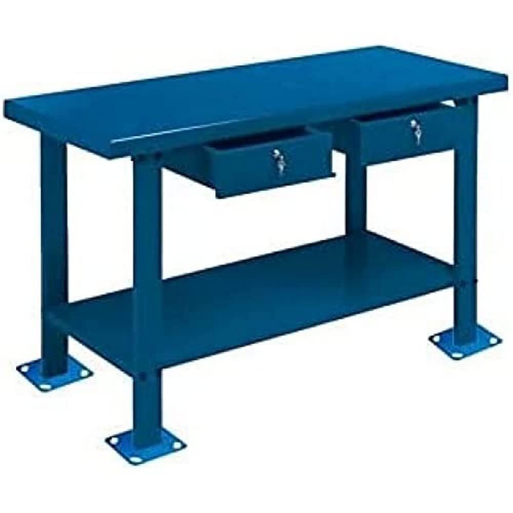 METALWORKS Banco de trabajo azul der1500 + 2 cajones marca