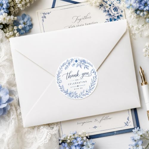 120 PCS Thank You for Celebrating with Me Stickers, Minimalist Black and White Party Favor Labels, Self Adhesive Gift Seals for Treat Bags, Envelopes, Cards, Birthday Party Supplies (Thank You 3) - Image 2