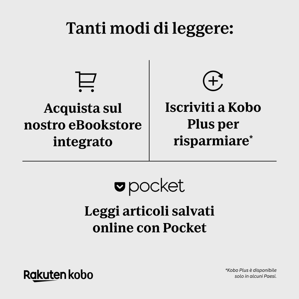 Kobo Clara BW | eReader | Display antiriflesso HD in bianco e nero E Ink Carta 1300 da 6” | Modalità Scura| I Audiolibri | Impermeabile | Nero
