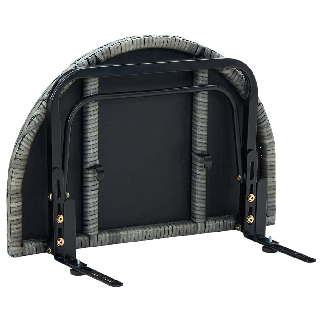vidaXL Stolik balkonowy, szary, 60x60x40 cm, rattan PE