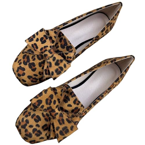 Image of WENJIAZHIZHI Square Toe Bow Ballet Slip-On | Classic Suede Finish,Chic Bow Detail,Effortless Everyday Style,Wedding Party Office,Plus Size Available