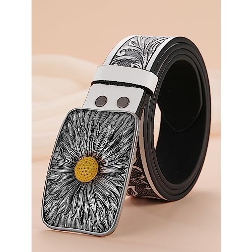 Engraved Flower Buckle Belt Vintage Western Belt Cowboy Belts For Men Western With Big Buckle Leather Belt Jeans Belt4