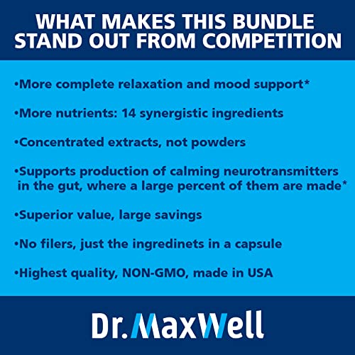 Cortisol Manager Supplement 120Ct + Calming Aid, Mood Probiotics & Stress Support 60Ct, Better Than Each Alone. 14 Adaptogens Supplements, Kava Kava, Gaba, Magnesium & More For Women & Men, Usa #TOP4