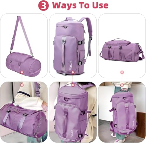 Image of Women Large Capacity Folding Travel Tote Bag|Waterproof Oxford Fabric Duffel Bag |Lightweight Foldable Expandable |Carry On Bag|Dry and Wet Storage |Travel Organizer| Portable Luggage Bag(multy color)