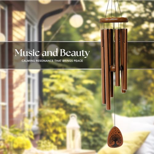 Image of Memorial Wind Chimes Gifts, Sympathy Gift Baskets, Bereavement Gift Idea, Grief, Sympathy Gifts for Loss of Loved One Husband Wife, Miscarriage Gifts for Mothers - Copper