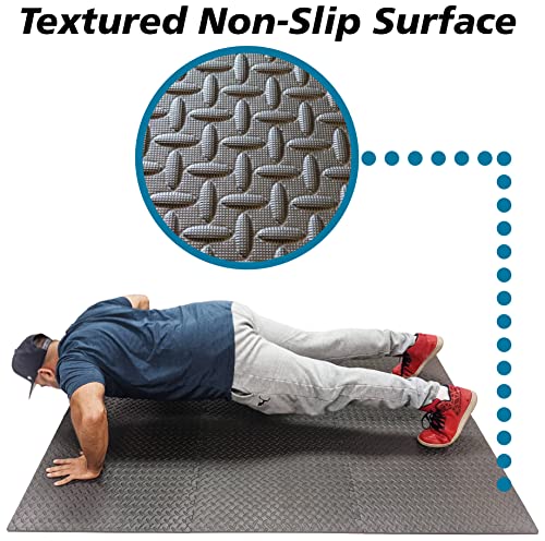 Baldosas de espuma entrelazadas de 1/2 pulgada de grosor para ejercicio - Cojín suave y acolchonado para protección de piso de gimnasio - SciencePurchase (120 pies cuadrados, 30 baldosas) miniatura 2