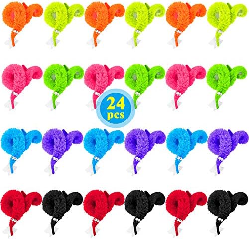HAPTIME 12 Pcs Magic Worm with Wiggle Eye Twisty Fuzzy Trick Toy Classic Party Favors Bag Fillers Christmas Stocking Stuffer Gifts Assorted Colors for Kids Children , Funny Cute Soft Pet Toys