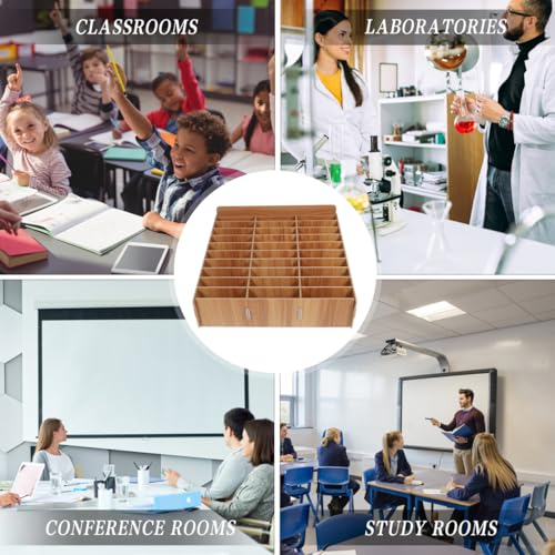 Operitacx 30 Fächer Handy Aufbewahrung für Schule, Handy-Garage, Handy Aufbewahrungstasche für das Klassenzimmer, Holz Aufbewahrungsbox, Telefon Rechner Halter für Klassenzimmer, Büro, Schule