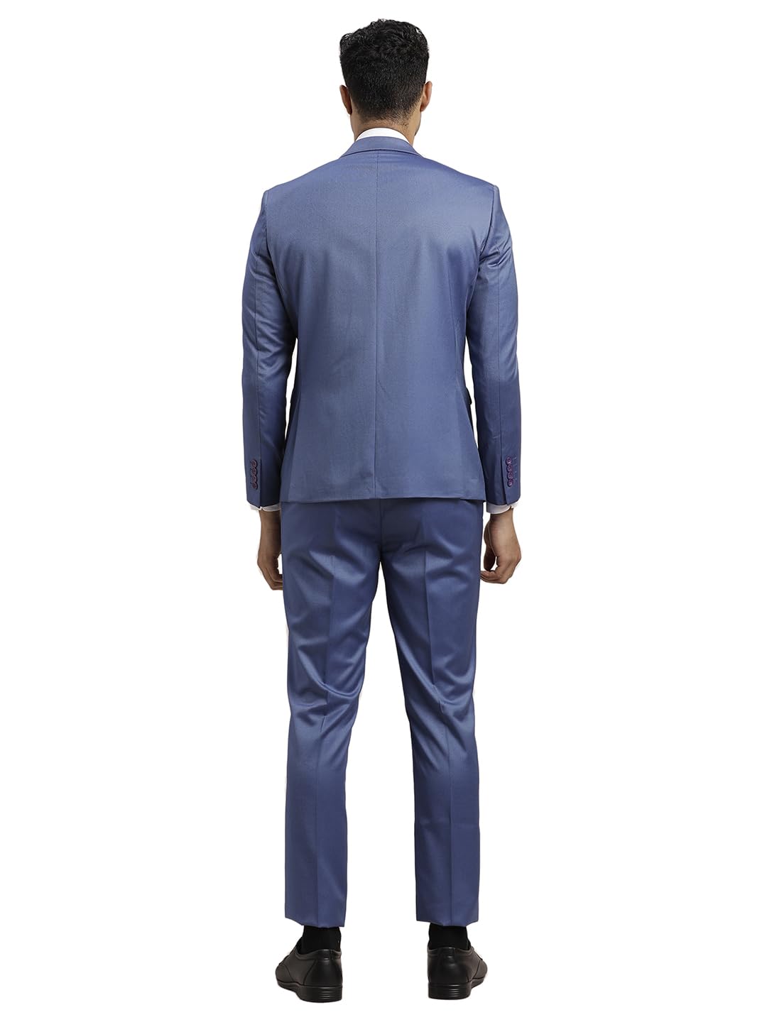 Turtle Men 100% Cotton Dobby Print Full Sleeve Two Piece Light Blue Party Suit - Image 2 thumbnail