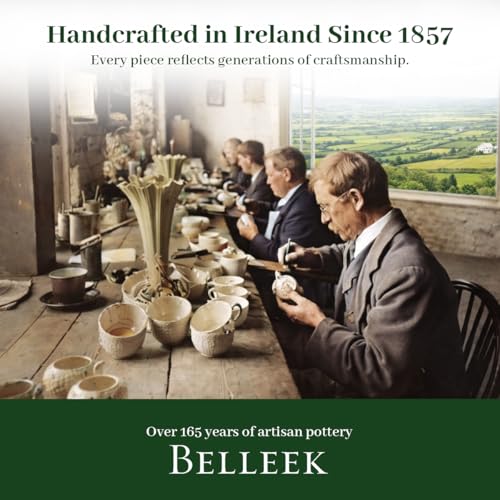 Taza Belleek Classic St. Brigid's Cross 355 ml porcelana miniatura 7