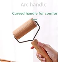 Vista 4 de Rodillo de madera, rodillo de molienda antiadherente para panadero, grosor uniforme, rodillo de masa de madera, rodillo de masa de pizza, rodillo