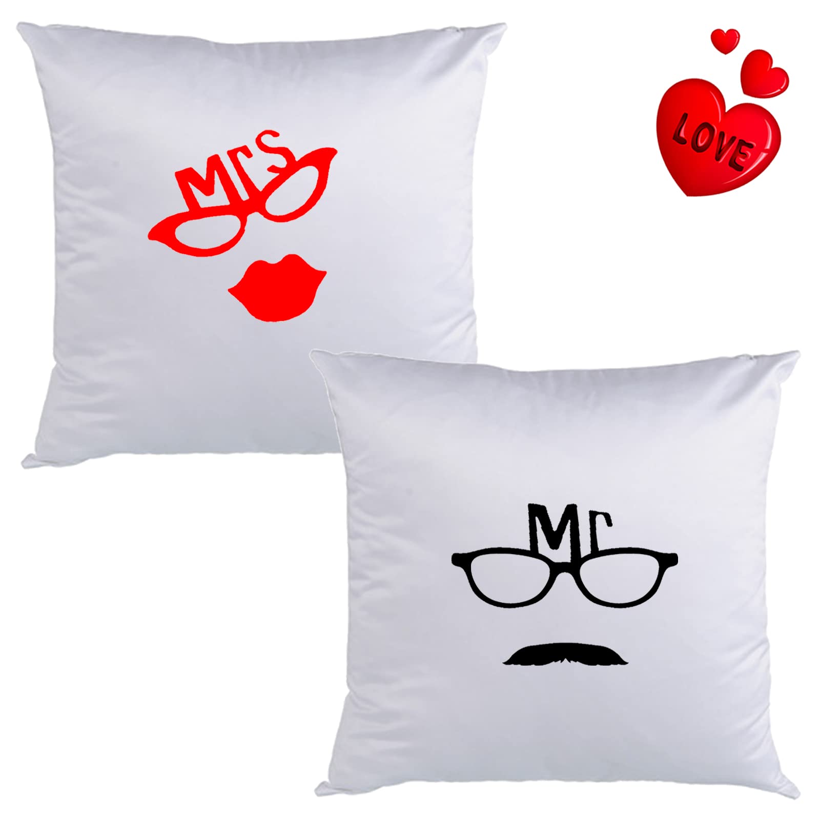Photo 1 of 2 PACK 2 PCS Matching Couples Pillow Cases,Outdoor Pillows,Spring Pillow Covers 18x18,Valentine's Day Anniversary Wedding Birthday Throw Pillow Covers,Couples Gifts,for Gifts Car Bedroom Living Room.