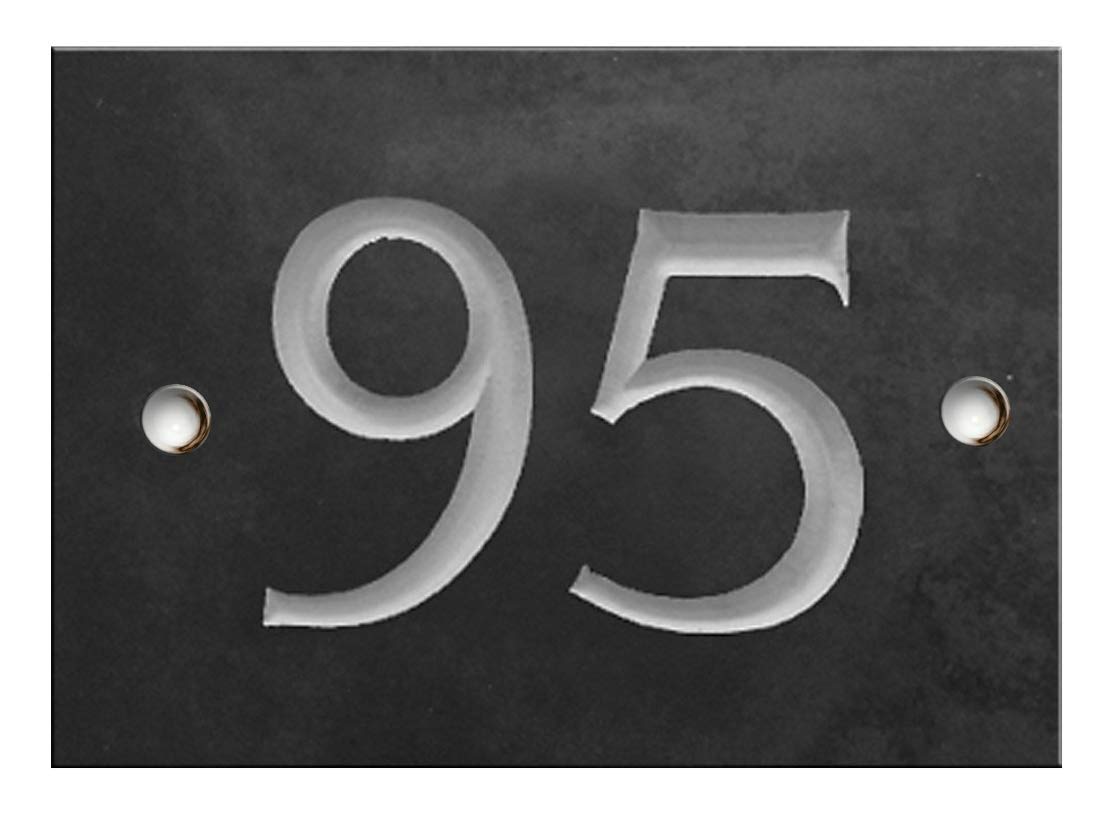 Engraved Slate House Number Sign - 1 to 99 (Select Your Number here) - Number 95 (Same Day Dispatch by 1st Class Post!!!)