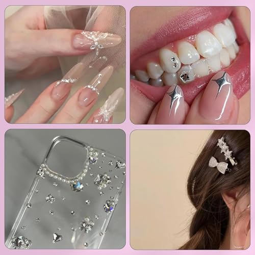 30 Pcs zahnstein schmuck,tooth gem kit,zahnschmuck,zahnstein set,Tooth Gem,Geeignet für Partys,Den Alltag Usw,mit 1445 Strasssteinen und 5 Marquise-Diamanten