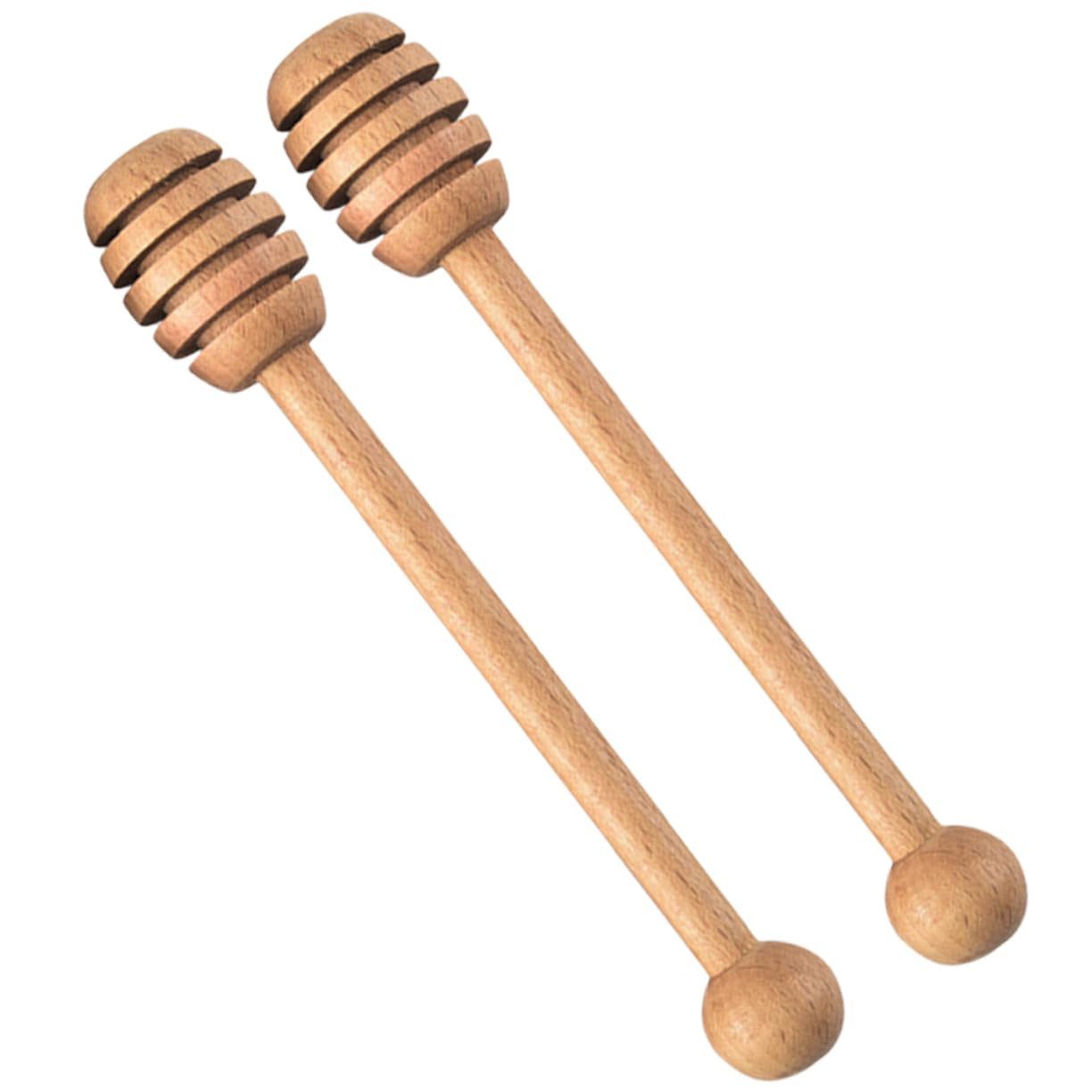 2Pcs Wooden Honey Sticks Portable Honey Mixing Dippers for Home Use Easy to Clean Honey Stirring Bar for Syrup and Party Favors