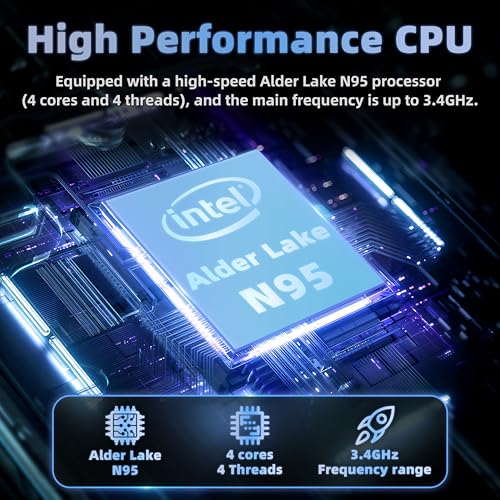 Image of 7 inch Touchscreen Mini Laptop, Alder Lake N95 Processor, 8GB RAM, 512GB SSD, Win 11 Pro, All-Metal Portable Pocket Computer, WiFi, USB 3.0, Mini HDMI, TF Card, for Business, Travel and Study（8G+512GB）