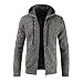 Produktbild Xmiral Herren Stricken Jacke Mantel Lsige Zipper Kordelzug Hoodie Outwear Pullover (M,Dunkegrau)
