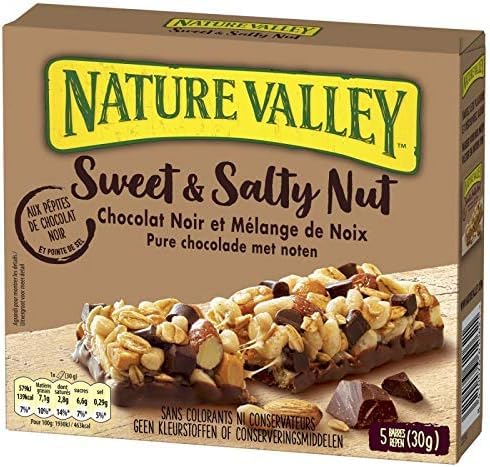 NATURE VALLEY Cereali, cioccolato nero e mandorle, 150 g – quattro articoli