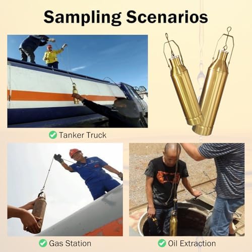 Lightweight Handheld Fuel Oil Sampling Kit, Copper Tanker Sample Extractor with Anti-Static Rope, 10.1 fl oz (300 mL) Water Sampler for Efficient Collector Detection