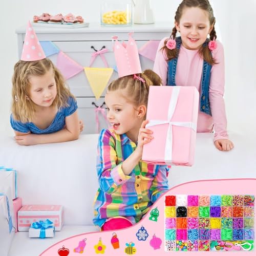 DTYDECLE 2700+ Loom Bänder Set für Armbänder, Loops Gummis Bänder Loom Rubber Bands Kit Kinder Basteln für Junge und Mädchen