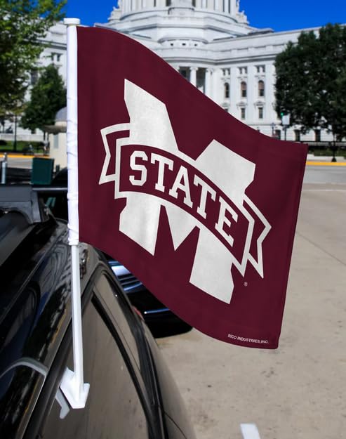Mississippi State Bulldogs 11x14 Window Mount 2-Sided Car Flag