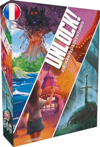 Asmodee - Unlock! Enchanted Adventures Space Cowboys – Juegos de Mesa – Juego de Escape cooperativo – 3 Aventuras inéditas – a Partir de 10 años – 1 a 6 Jugadores – 60 min – Versión Francesa