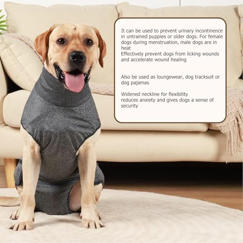 Image of Sanitary Dog Pantie Full Body Dog Diaper - Reusable Physiological Clothing for Male & Female Dogs - Menstruation & Neuter Recovery Diapers - Washable (M)