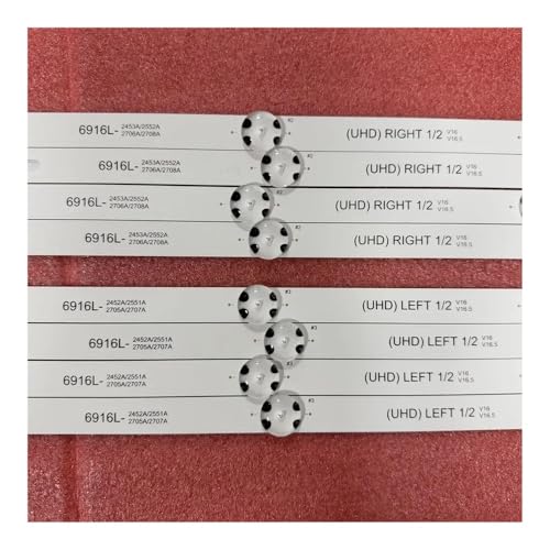 CNJWBGCJ Tira de retroiluminación Adecuado para televisores 49UJ654T, 49LH570V, 49LH5100, 49UH610V, 49UH620V, 49UH603V, 49UH610A, LC490DGE, FJ M2, LC490DUE y A1. piezas de repuesto(2 Kit For 2 TV)