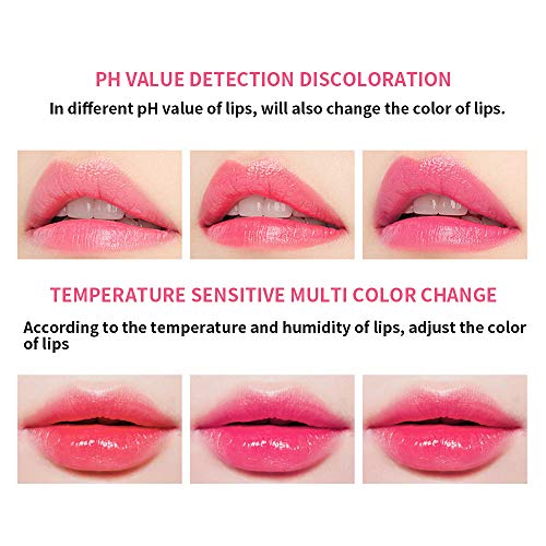 Ownest 6 Colors Aloe Vera Lipstick, Moisturizing Crystal Jelly Lipsticks Temperature Color Change Lipstick Lip Blam Fine lip wrinkles Longlasting Lipstick-3.5g