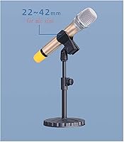 Vista 5 de 2 soportes para micrófono, clip universal para soporte de micrófono con adaptador de tornillo macho de 5/8 pulgadas a hembra de 3/8 pulgadas