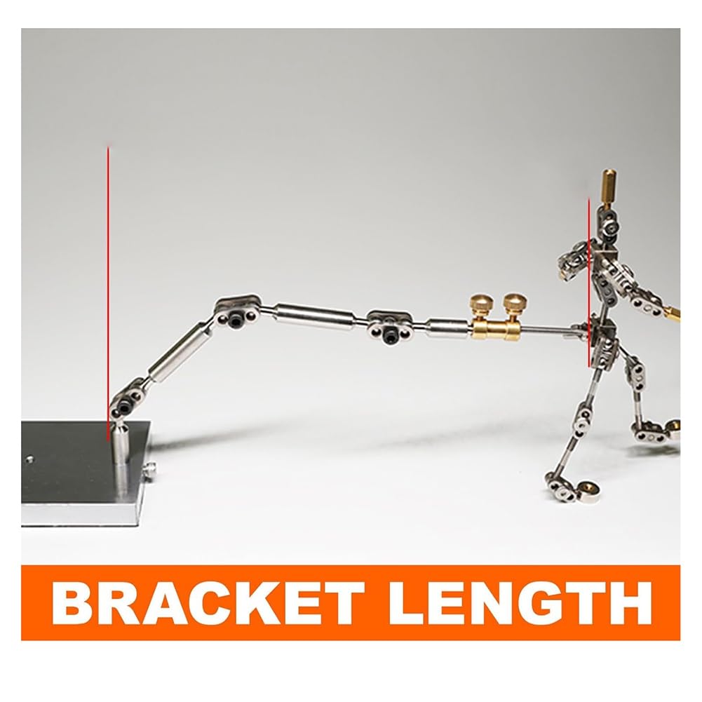 Stop-Motion-Animations-Rig-Arm-Kit mit 26 cm Edelstahl-Rig-Arm und 6 Verschiedenen Verbindungsstücken für Nahtlose Charaktere.
