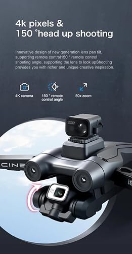 Miniatura 3 de Wingshot i8 Max 4K Drone con cámara 4K, drones para adultos, evitar obstáculos, WiFi FPV RC Quadcopter con control de gestos, mini drones plegables,