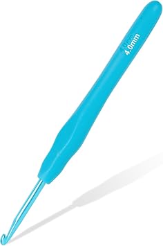 4mm Ergonomi Crochet Hooks with Comfort Grip Handle for Arthritis & Hand Pain Relief Easy-to-Use Crochet Needles for Beginners, Seniors, and Limited Mobility Crafters 4mm Crochet Hook