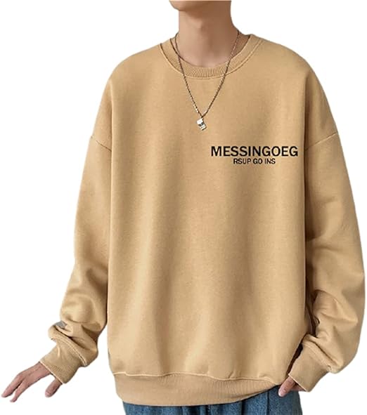 Amazon トレーナー メンズ スウェット メンズ パーカー 長袖 Tシャツ 英字プリント 大きい サイズ おしゃれ トップス カジュアル かっこいい 秋冬服 カーキ M トレーナー パーカー 通販