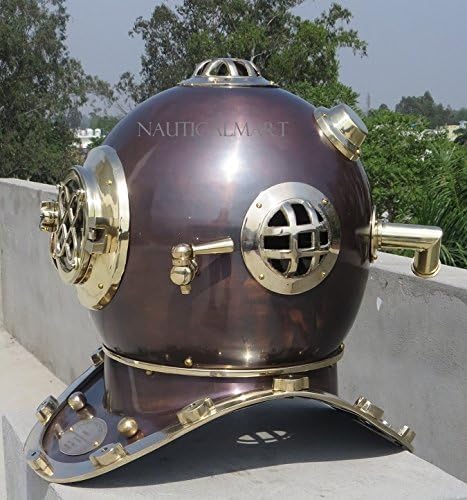 NauticalMart Vintage Antique 18" Diving Divers Helmet U.S. Navy Mark V Diving Helmet