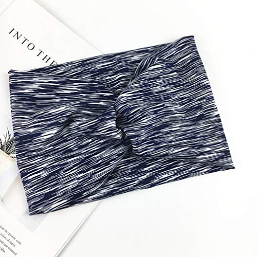 Minkissy Bandanas turbante torcidas Boho para yoga e treino esportivo (azul violeta cinza, vinho, ve