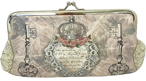 Van Asch Secret Heart Victorian Skeleton Keys & Crown Kisslock Cosmetic Bag