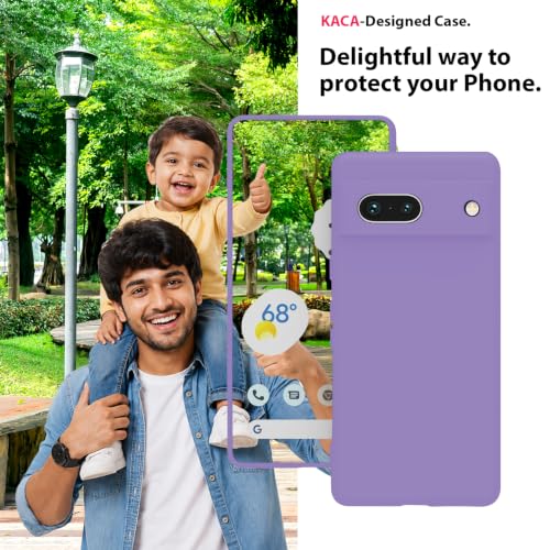 Image of KACA Silicone Back Case for Google Pixel 7a, Soft-Touch, Shockproof Phone Back Cover for Google Pixel 7a (Lavender)