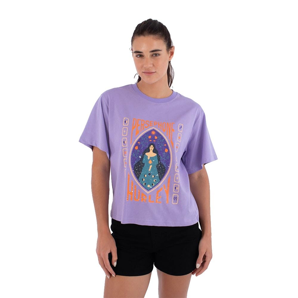 Hurley Womens Short Sleeve Creek Persephone T-Shirt, Purple, M EU